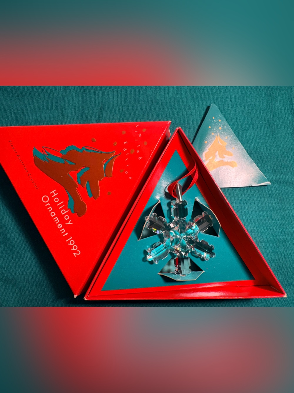 Rare Vintage Swarovski Holiday Ornament 1992 Crystal Snowflake